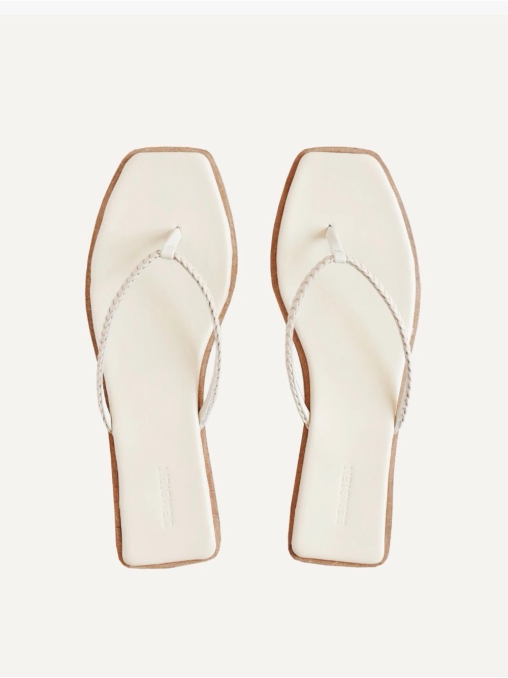 Bembien Dai Cream Leather Braided Thong Slide Sandals EU 42 NIB